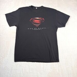 DC Comics Superman Man of Steel Superman Movie Promo T Shirt Size L